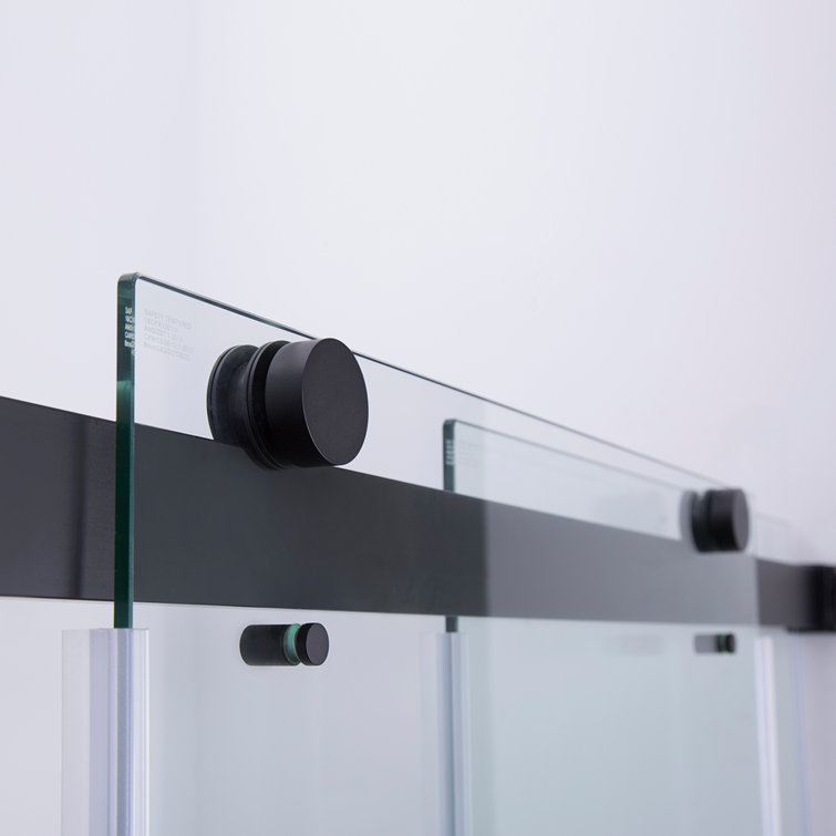 Spezia Matte Black Frameless Double Sliding Tub Door