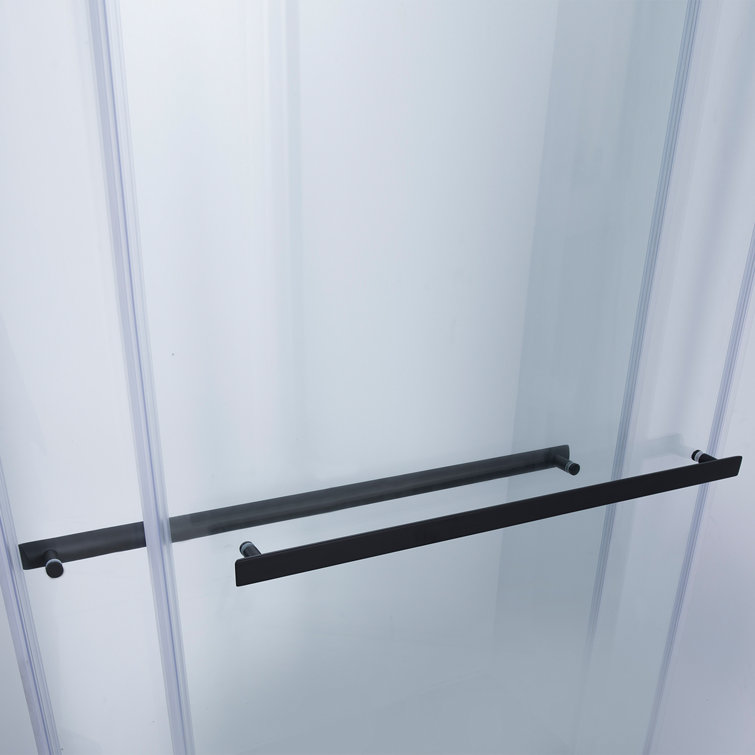 Spezia Matte Black Frameless Double Sliding Tub Door
