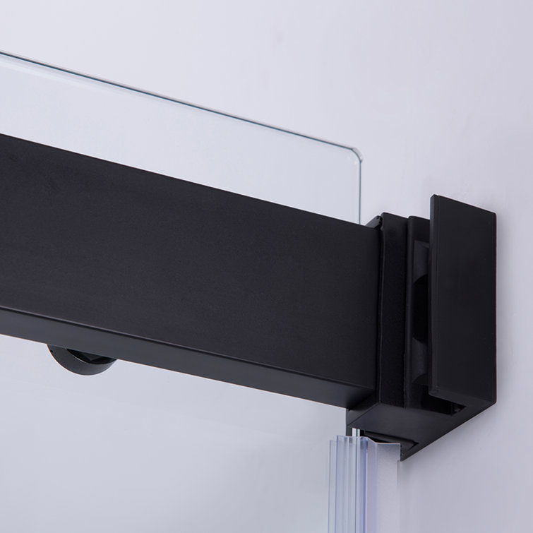 Spezia Matte Black Frameless Double Sliding Tub Door