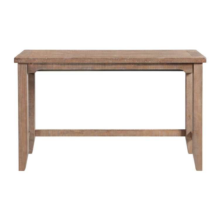 Highland 60" Brown Wood and Metal Sofa Bar Table with Storage