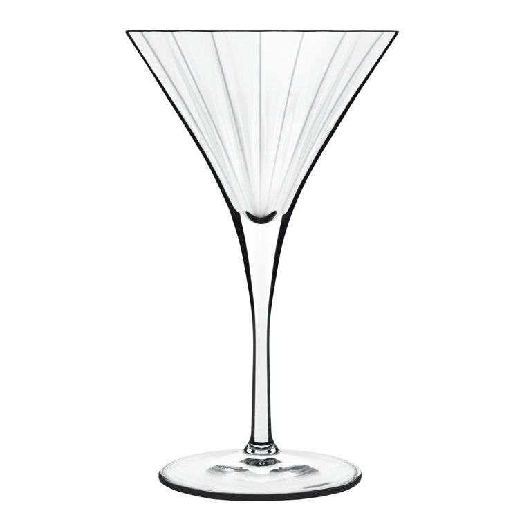 Clear Ribbed Break Resistant Martini Glass Set of Four