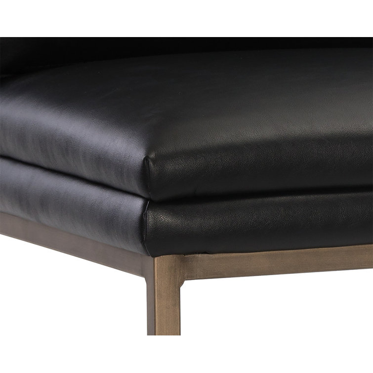 Bravo Cream Faux Leather Counter Stool with Antique Brass Legs