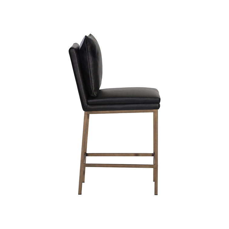 Bravo Cream Faux Leather Counter Stool with Antique Brass Legs