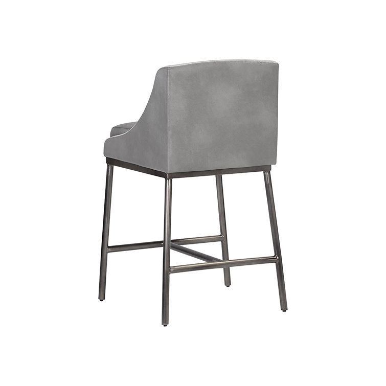 Bravo Metal and Polo Club Stone Counter Stool with Gunmetal Legs