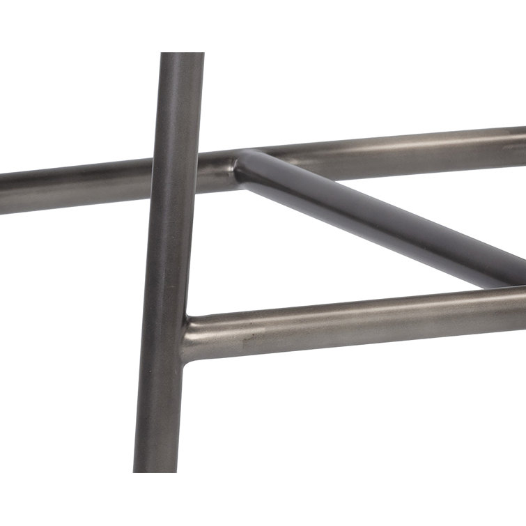 Bravo Metal and Polo Club Stone Counter Stool with Gunmetal Legs