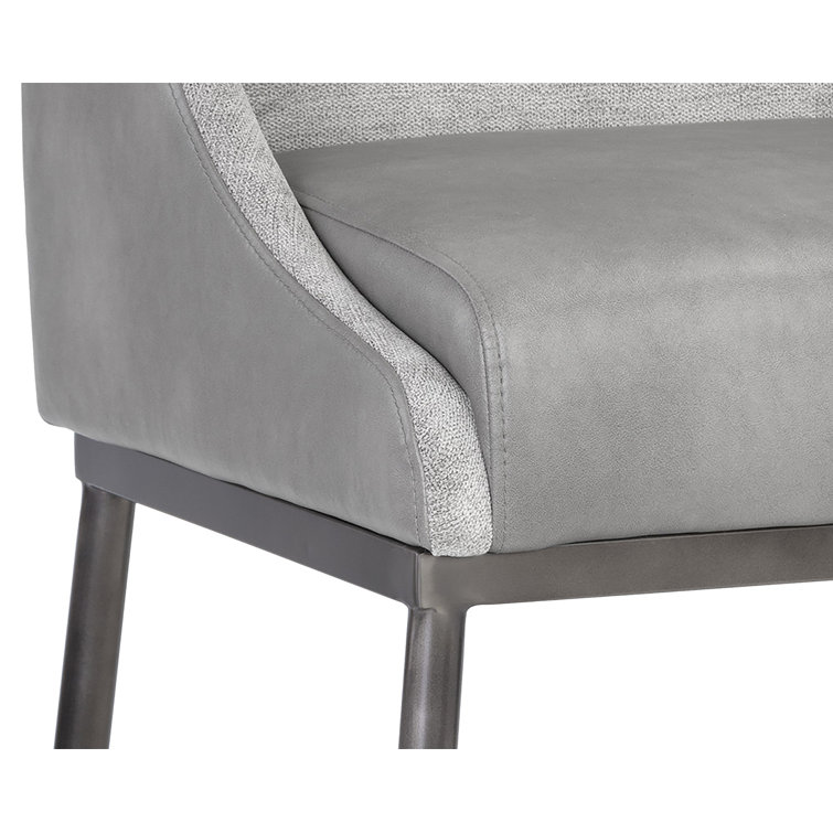 Bravo Metal and Polo Club Stone Counter Stool with Gunmetal Legs