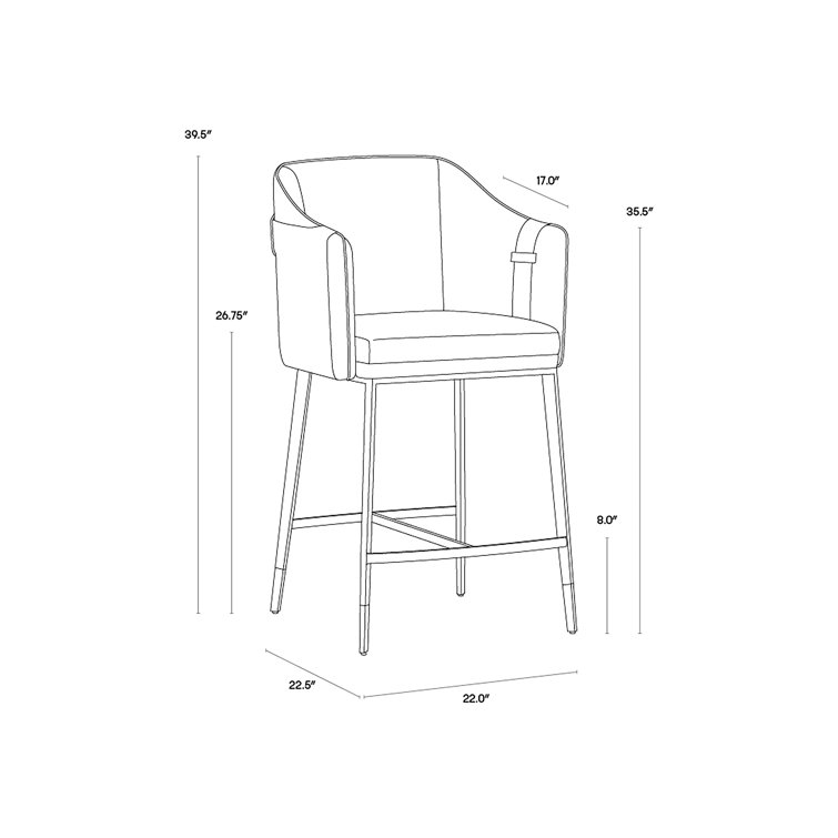 Napa Beige and Tan Faux Leather Barrel Back Counter Stool with Black Steel Legs