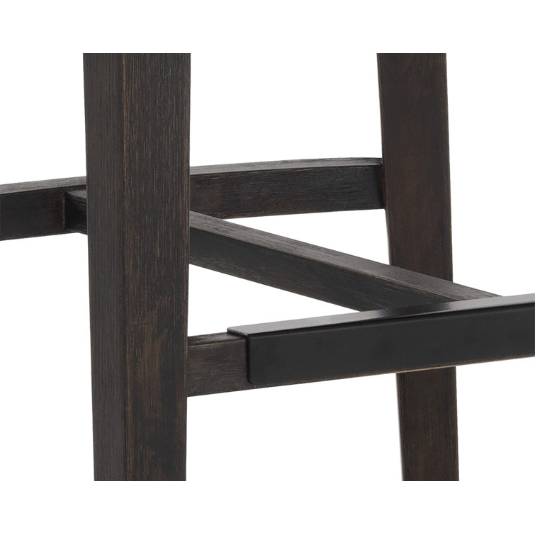 Gray Leather and Metal Transitional Bar Stool