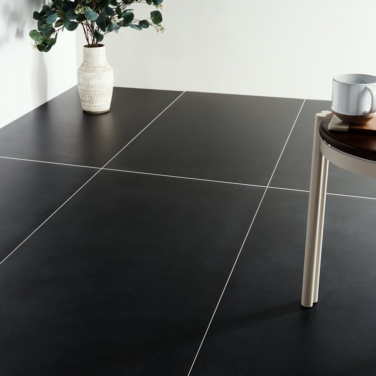 Large Format Black Matte Rectified Porcelain Wall & Floor Tile