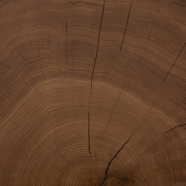 Modern Caramel Oak Round Coffee Table, 28 Inch