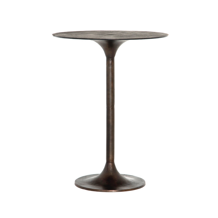 Antique Rust Round Aluminum Bar Height Table