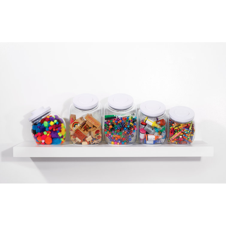 Pop & Seal Large 160 Oz. White Plastic Snack Jar
