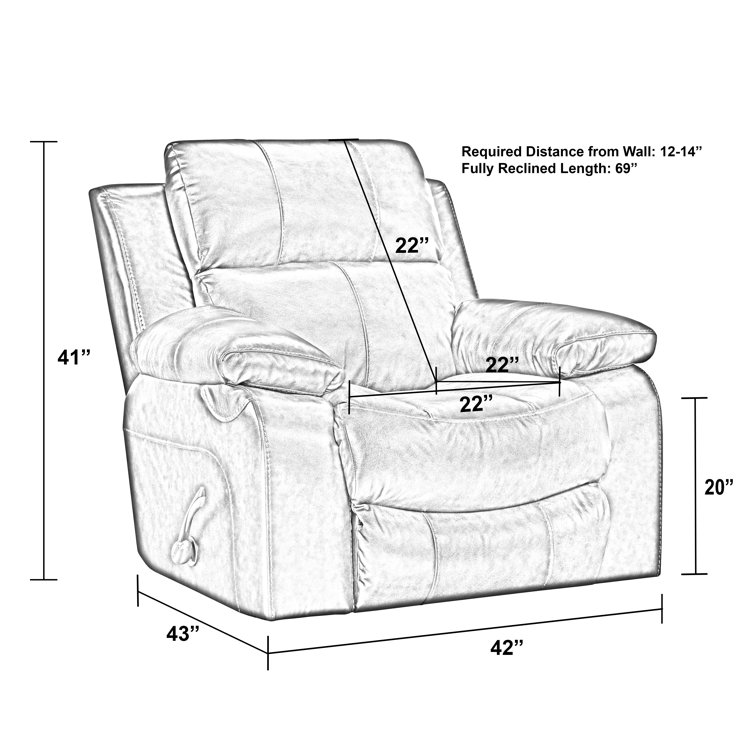 Positano Transitional Cocoa Brown Leather Rocker Recliner