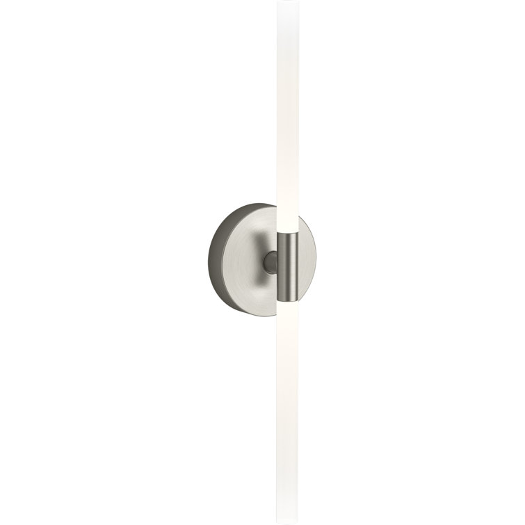 Polished Nickel 24" LED Bubble Glass Sconce, Dimmable and Damp Rated
