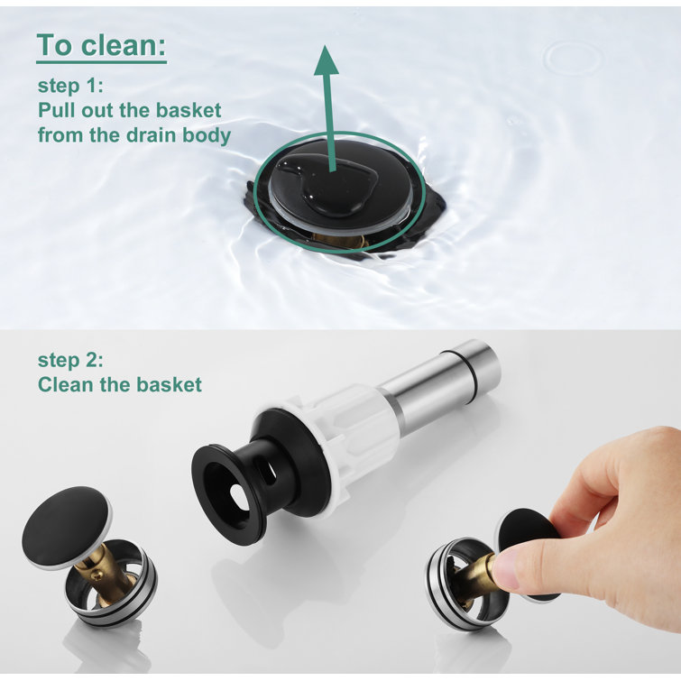 Matte Black Metal Centerset Bathroom Faucet with Pop-Up Drain