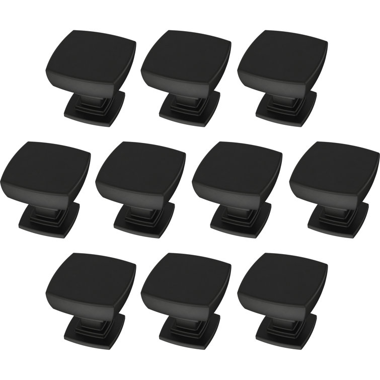 Matte Black Square Steel Cabinet Knob Set