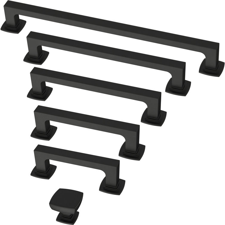 Matte Black Square Steel Cabinet Knob Set