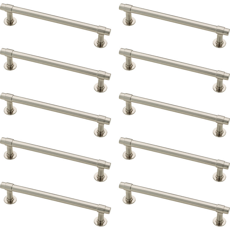 Satin Nickel 4" Modern Bar Pull with Mounting Hardware