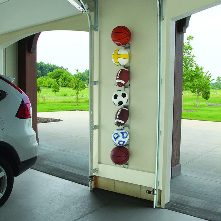 Silver Steel Wall Mounted Sports Ball Storage Rack