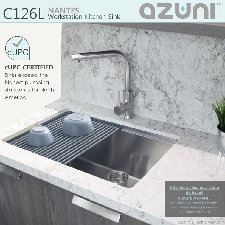 25'' Stainless Steel Single Bowl Undermount Kitchen Sink with Accessories