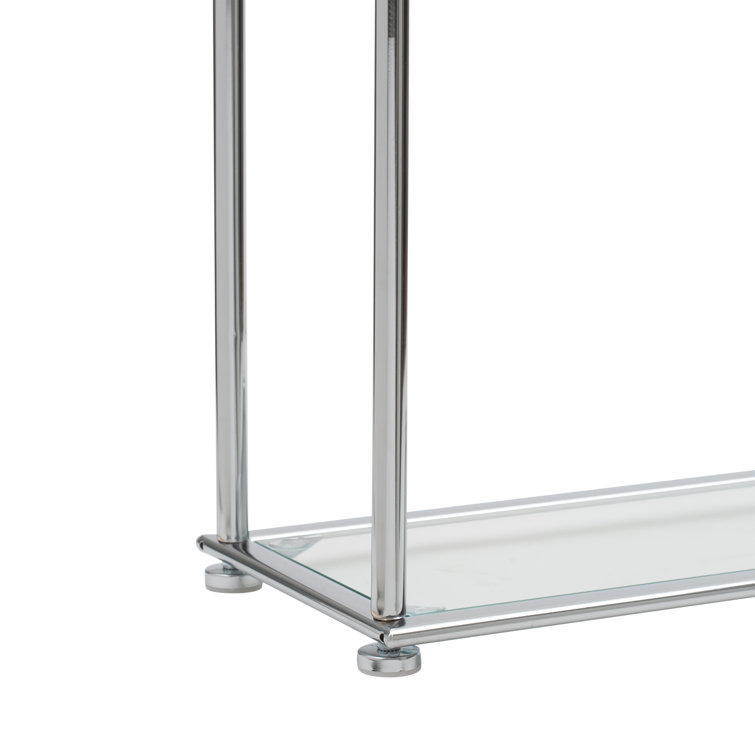 Chrome and Acrylic Freestanding 3-Bar Towel Rack with Shelf