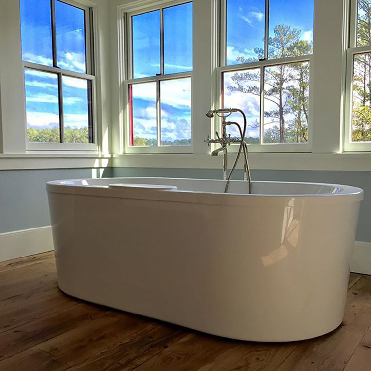 Estee 66'' White Freestanding Acrylic Soaking Bathtub