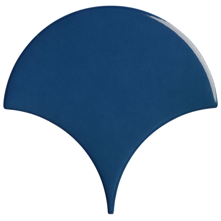 Tidewater Blue Ceramic Fish Scale Wall Tile
