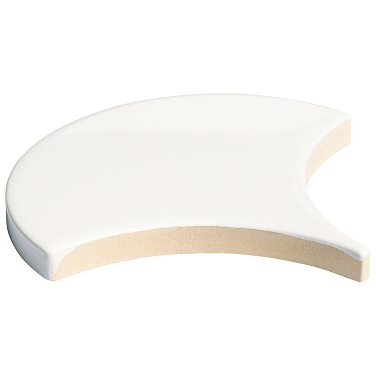 Pure White 2" x 5" Ceramic Fish Scale Wall Tile