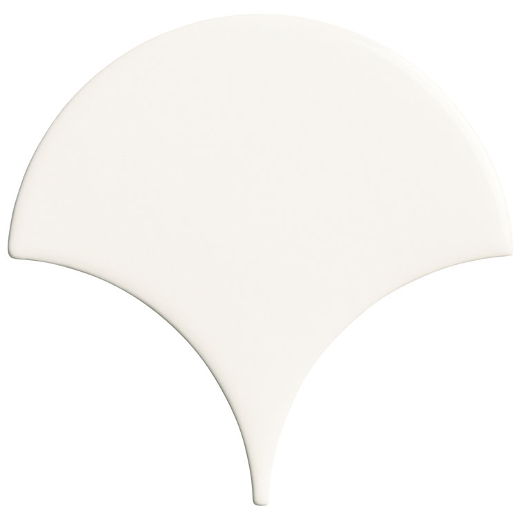Pure White 2" x 5" Ceramic Fish Scale Wall Tile