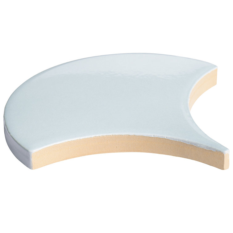 Sky Blue 2.44" x 5" Ceramic Fish Scale Wall Tile