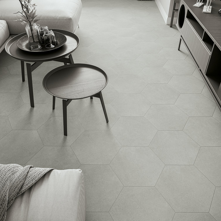 Bower Hex 14.5" Matte Gray Porcelain Hexagonal Tile