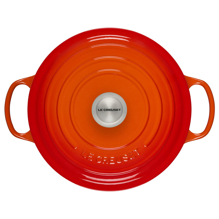 Flame Enameled Cast Iron Round Dutch Oven with Lid, 5.5 Quart