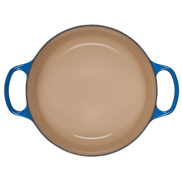 Caribbean Blue Enameled Cast Iron Round Dutch Oven with Lid