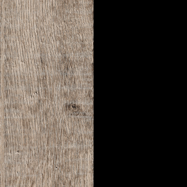 Arlen Weathered Oak and Matte Black 1-Drawer Nightstand