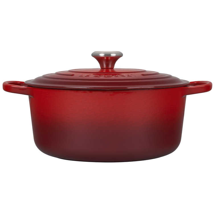 Caribbean Blue Enameled Cast Iron Round Dutch Oven with Lid