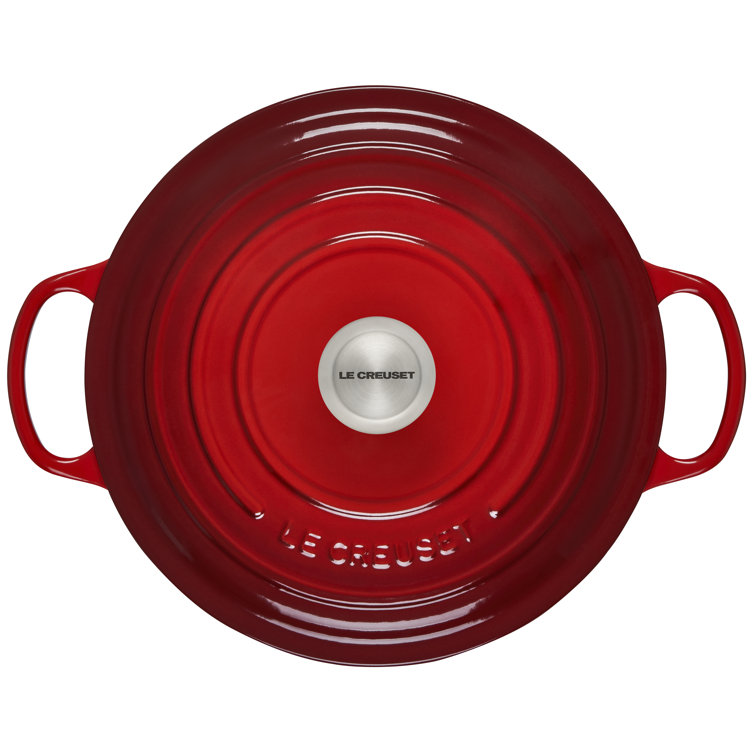 Caribbean Blue Enameled Cast Iron Round Dutch Oven with Lid