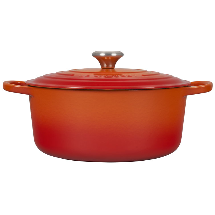 Flame Enameled Cast Iron Round Dutch Oven with Lid, 5.5 Quart
