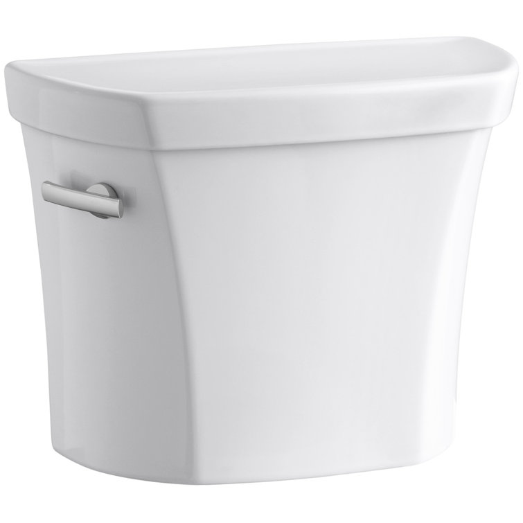 White Ceramic Single Flush Toilet Tank with Left-Hand Lever