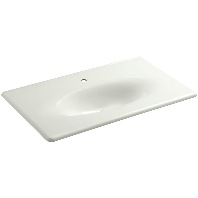 Dune Cast Iron Single Bathroom Vanity Top with Oval Basin
