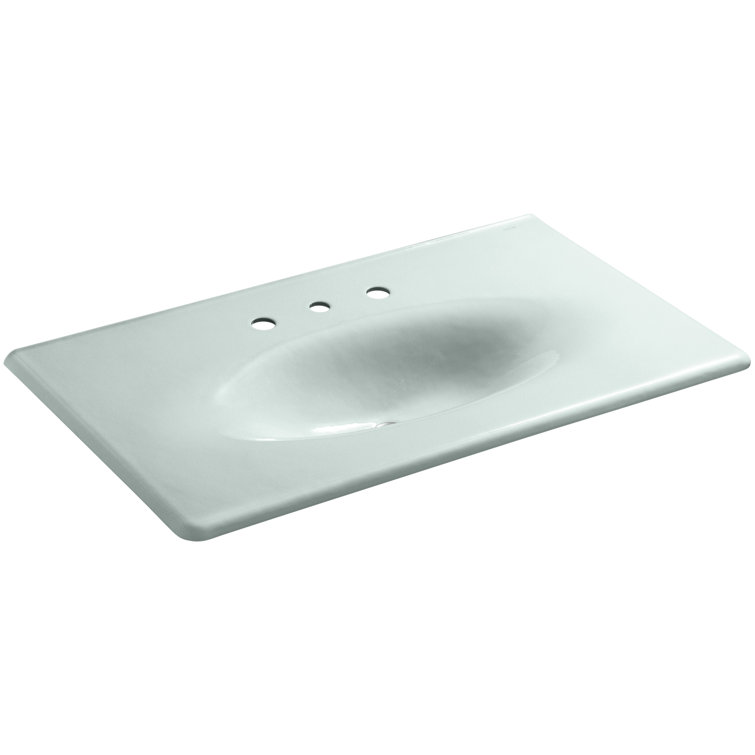 Dune Cast Iron Single Bathroom Vanity Top with Oval Basin