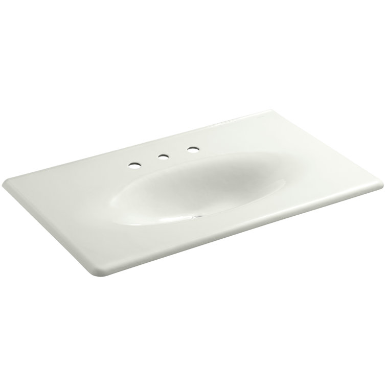 Dune Cast Iron Single Bathroom Vanity Top with Oval Basin