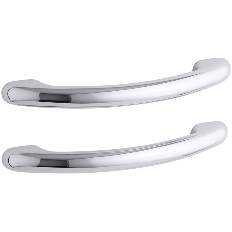 Polished Chrome Metal Bathroom Grab Bars Set