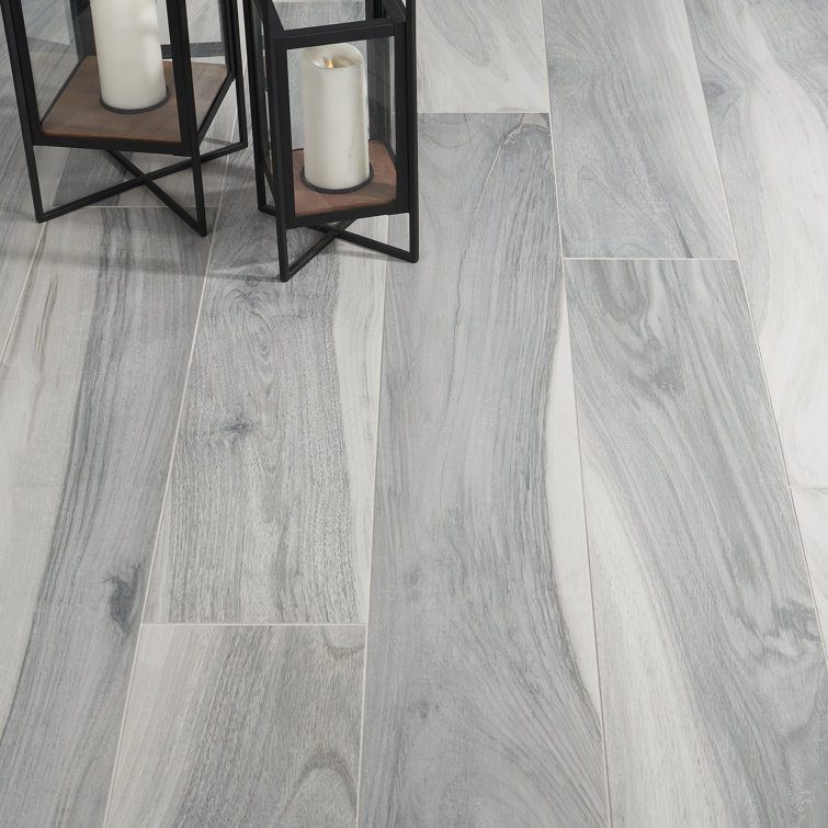 Peruvian Gray Matte Porcelain Wood Look Large Format Tile