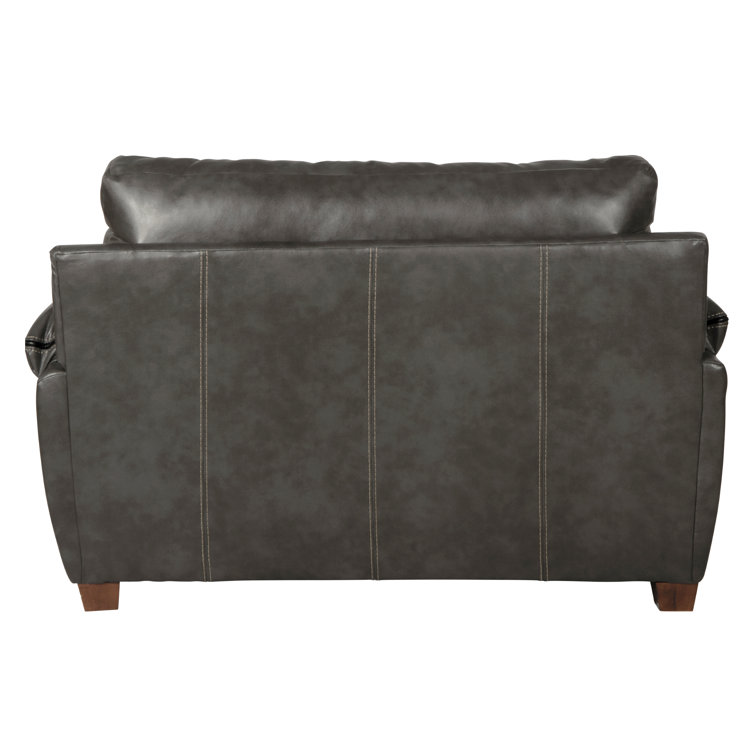 Hudson 61" Wide Gray Faux Leather Tufted Armchair