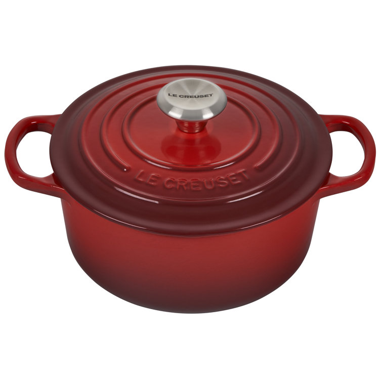 Caribbean Blue Enameled Cast Iron Round Dutch Oven with Lid