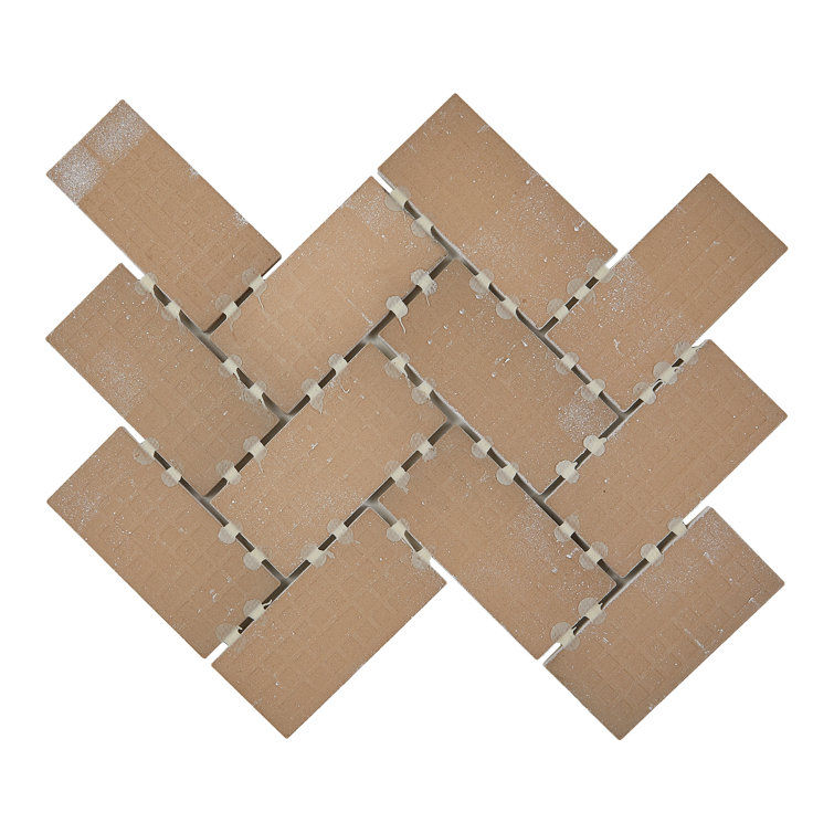 Matte White Porcelain Herringbone Mosaic Tile Sheet