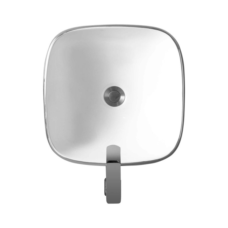 Chrome High Gloss Ceramic Square Vessel Sink