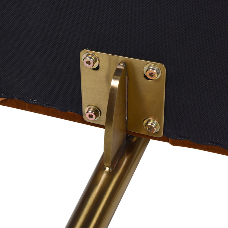 Steel Gray Performance Velvet & Metal Legged Bench