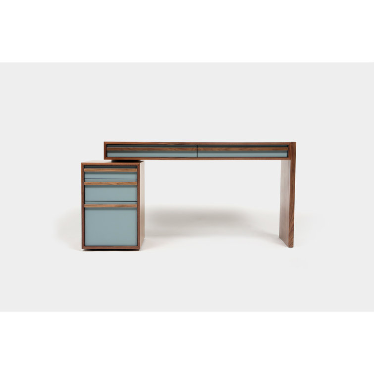 Battleship Gray Executive Desk with Deep Pencil Drawers