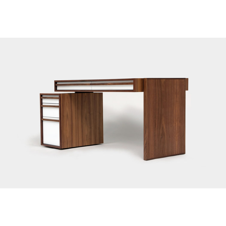 Executive White Wood Desk with Lifetime Warranty and Drawers